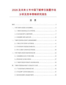 2026及未來5年中國下額牽引裝置市場分析及競爭策略研究報告
