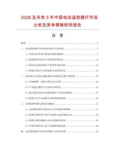 2026及未來5年中國電動遙控旗桿市場分析及競爭策略研究報告