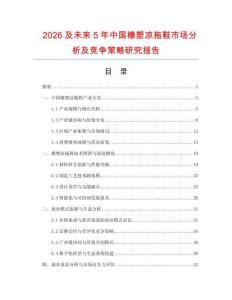 2026及未來5年中國橡塑涼拖鞋市場分析及競爭策略研究報告