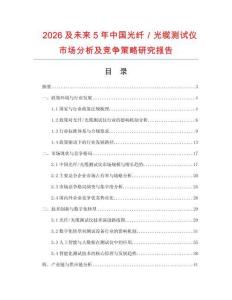 2026及未來(lái)5年中國(guó)光纖／光纜測(cè)試儀市場(chǎng)分析及競(jìng)爭(zhēng)策略研究報(bào)告