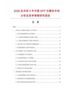 2026及未來(lái)5年中國(guó)SFP光模塊市場(chǎng)分析及競(jìng)爭(zhēng)策略研究報(bào)告