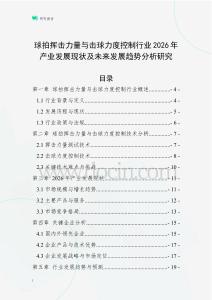 球拍揮擊力量與擊球力度控制行業2026年產業發展現狀及未來發展趨勢分析研究
