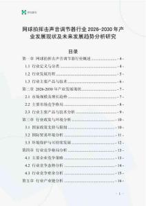 網球拍揮擊聲音調節器行業2026-2030年產業發展現狀及未來發展趨勢分析研究
