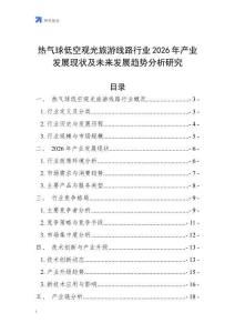 熱氣球低空觀光旅游線路行業2026年產業發展現狀及未來發展趨勢分析研究