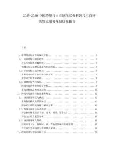 2025-2030中國跨境行業(yè)市場現(xiàn)狀分析跨境電商評估物流服務(wù)規(guī)劃研究報告