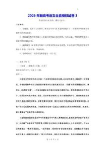 2026年新高考語文全真模擬試卷3（含答案解析）