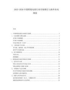 2025-2030中國跨境電商行業(yè)市場增長與海外布局規(guī)劃