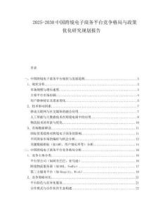 2025-2030中國跨境電子商務(wù)平臺競爭格局與政策優(yōu)化研究規(guī)劃報(bào)告