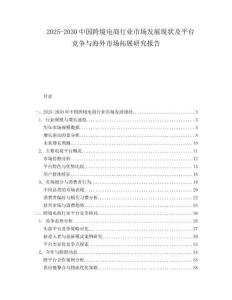 2025-2030中國跨境電商行業(yè)市場發(fā)展現(xiàn)狀及平臺競爭與海外市場拓展研究報(bào)告
