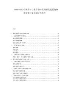 2025-2030中国露营行业市场深度调研及发展趋势和投资前景预测研究报告