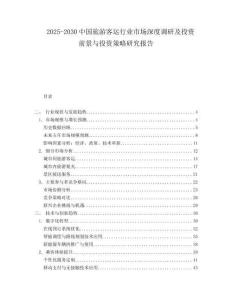 2025-2030中國(guó)旅游客運(yùn)行業(yè)市場(chǎng)深度調(diào)研及投資前景與投資策略研究報(bào)告