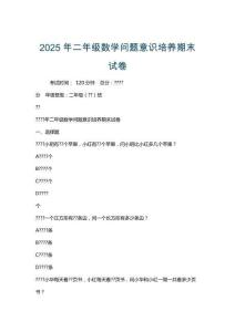 2025年二年級數學問題意識培養期末試卷
