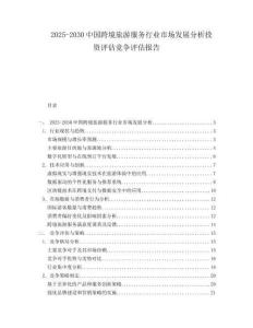 2025-2030中國跨境旅游服務(wù)行業(yè)市場發(fā)展分析投資評估競爭評估報告