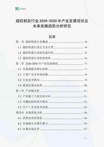 超輕鞋款行業(yè)2026-2030年產(chǎn)業(yè)發(fā)展現(xiàn)狀及未來(lái)發(fā)展趨勢(shì)分析研究