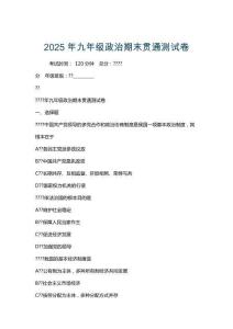 2025年九年級政治期末貫通測試卷