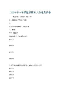2025年六年級數學期末人杰地靈試卷