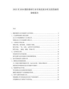 2025至2030攝影器材行業(yè)市場(chǎng)發(fā)展分析及投資融資策略報(bào)告