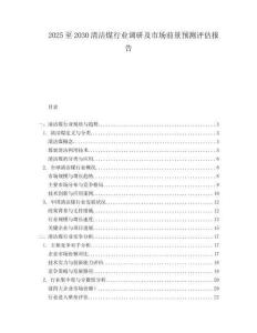 2025至2030清潔煤行業(yè)調(diào)研及市場(chǎng)前景預(yù)測(cè)評(píng)估報(bào)告