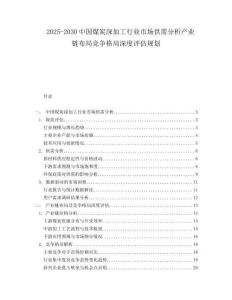 2025-2030中國煤炭深加工行業(yè)市場供需分析產(chǎn)業(yè)鏈布局競爭格局深度評估規(guī)劃
