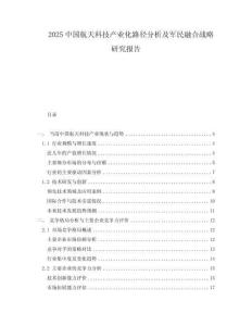 2025中國(guó)航天科技產(chǎn)業(yè)化路徑分析及軍民融合戰(zhàn)略研究報(bào)告