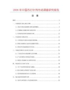 2026年中國蘇打針劑市場調查研究報告