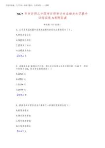 2025年審計師之中級審計師審計專業相關知識提升訓練試卷A卷附答案