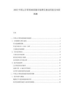 2025中國云計算基礎設施市場增長驅動因素及風險預測