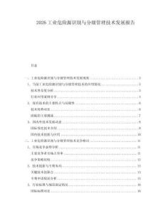 2026工業(yè)危險源識別與分級管理技術(shù)發(fā)展報告