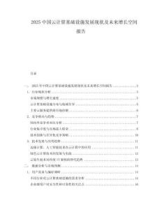 2025中國云計算基礎設施發(fā)展現(xiàn)狀及未來增長空間報告