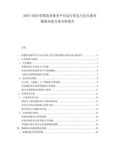 2025-2030智慧政務(wù)服務(wù)平臺(tái)運(yùn)行優(yōu)化與民生服務(wù)精準(zhǔn)對(duì)接方案分析報(bào)告