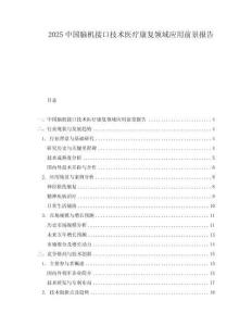 2025中國腦機接口技術醫療康復領域應用前景報告