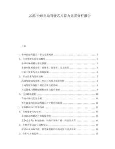 2025全球自動駕駛芯片算力競賽分析報告