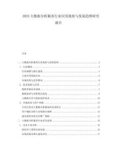 2025大數(shù)據(jù)分析服務(wù)行業(yè)應(yīng)用現(xiàn)狀與發(fā)展趨勢(shì)研究報(bào)告