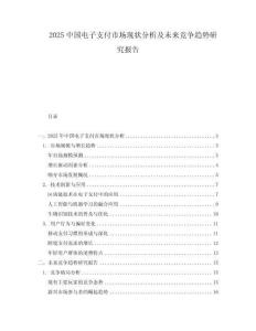 2025中國電子支付市場現(xiàn)狀分析及未來競爭趨勢研究報告
