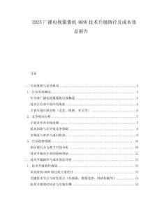 2025廣播電視攝像機(jī)4K8K技術(shù)升級(jí)路徑及成本效益報(bào)告