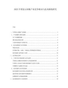 2025中國顯示面板產業競爭格局與技術路線研究