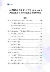 竹制樂器與音樂配件生產(chǎn)行業(yè)2026-2030年產(chǎn)業(yè)發(fā)展現(xiàn)狀及未來發(fā)展趨勢分析研究