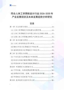符合人體工學(xué)男鞋設(shè)計(jì)行業(yè)2026-2030年產(chǎn)業(yè)發(fā)展現(xiàn)狀及未來(lái)發(fā)展趨勢(shì)分析研究