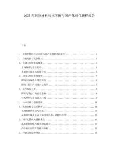 2025光刻膠材料技術(shù)突破與國產(chǎn)化替代進程報告