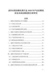迷你長笛演奏玩具行業(yè)2026年產(chǎn)業(yè)發(fā)展現(xiàn)狀及未來發(fā)展趨勢分析研究