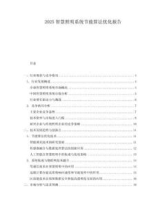 2025智慧照明系統(tǒng)節(jié)能算法優(yōu)化報告
