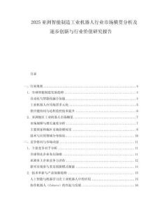 2025亞洲智能制造工業(yè)機器人行業(yè)市場橫貫分析及逐步創(chuàng)新與行業(yè)價值研究報告
