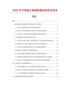 2026年中國磁力跳棋數據監測研究報告