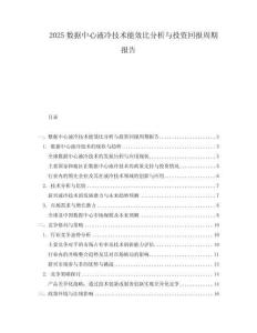 2025數(shù)據(jù)中心液冷技術(shù)能效比分析與投資回報(bào)周期報(bào)告