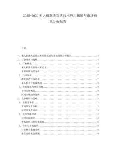 2025-2030無(wú)人機(jī)激光雷達(dá)技術(shù)應(yīng)用拓展與市場(chǎng)前景分析報(bào)告