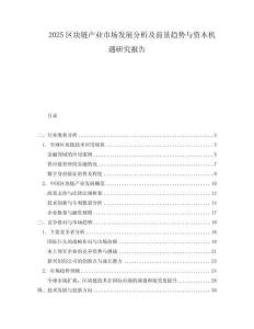 2025區塊鏈產業市場發展分析及前景趨勢與資本機遇研究報告