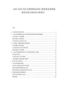 2025-2030烏拉圭蒙得維迪亞港口集裝箱倉(cāng)儲(chǔ)物流系統(tǒng)升級(jí)方案研究分析報(bào)告