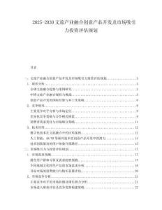 2025-2030文旅產(chǎn)業(yè)融合創(chuàng)意產(chǎn)品開發(fā)及市場吸引力投資評估規(guī)劃