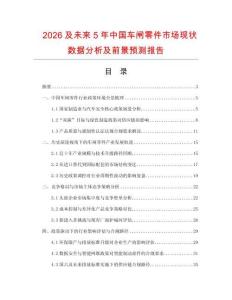 2026及未來5年中國車閘零件市場現(xiàn)狀數(shù)據(jù)分析及前景預(yù)測報告