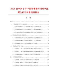 2026及未來5年中國劃槽鋸市場現狀數據分析及前景預測報告
